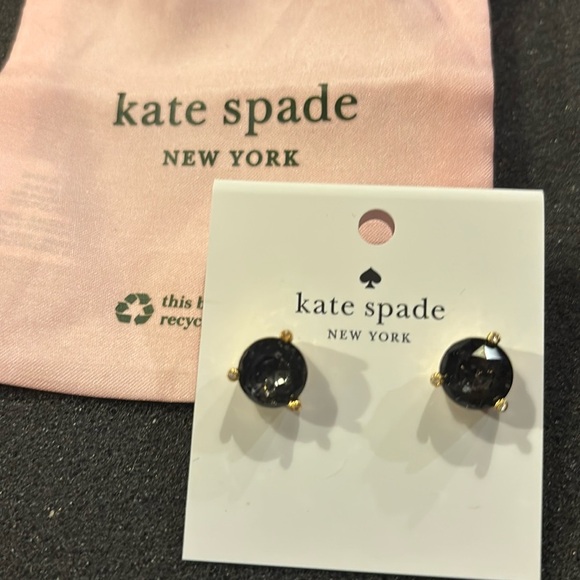 NWT Kate Spade Black Diamond Rise and Shine Earrings W bag - Picture 1 of 3